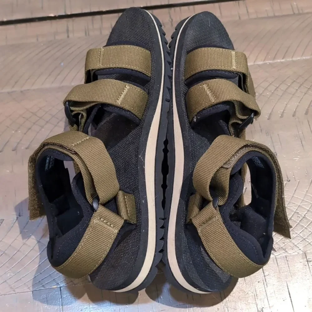 Teva Cross Strap Trail Men's Sandals Olive Black Vibram Mega Grip Soles Sz 9